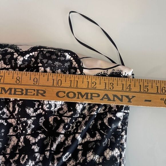 Tibi New York Black White Strapless Silk Blend Lace Cocktail Mini Dress Size 2 - Picture 9 of 10